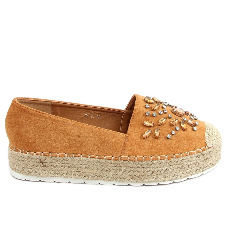 Espadrilky s velbloudovými kameny RC-96 Camel hnědý Espadrilky s velbloudovými kameny RC-96 Camel hnědý