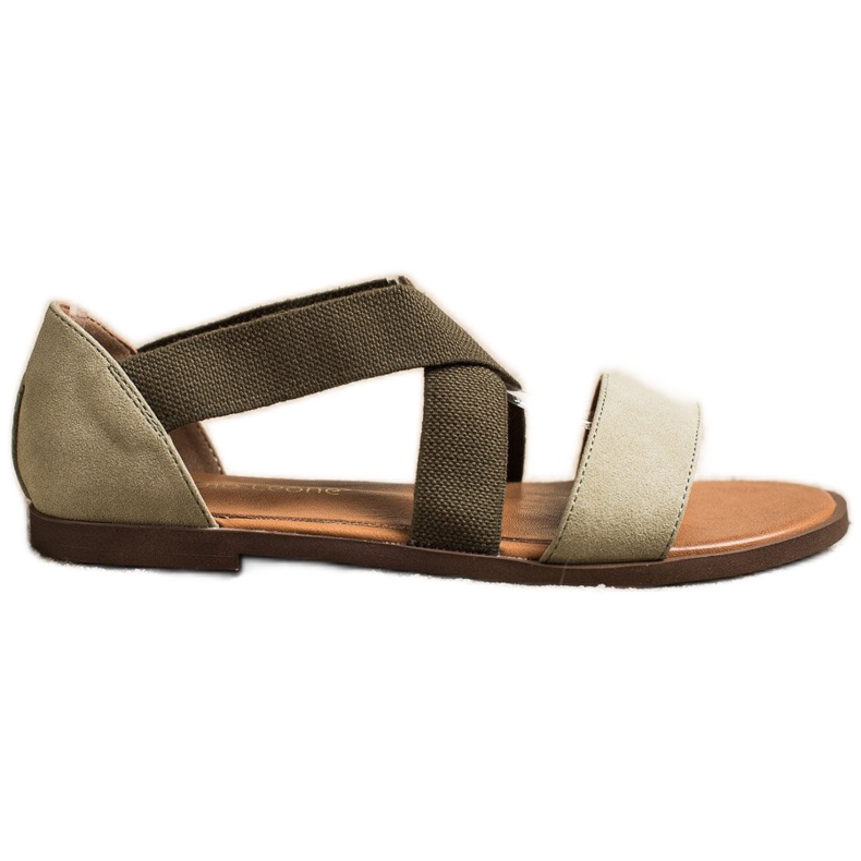 Pohodlné nazouvací sandály od Sergio Leone zelená Pohodlné nazouvací sandály od Sergio Leone zelená