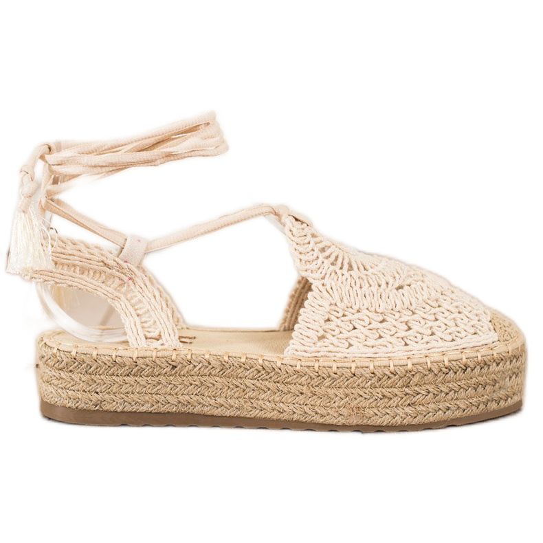 Seastar Svázané espadrilky na platformě béžový