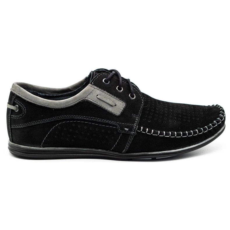 Olivier Černé pánské kožené mokasíny 4228 černá