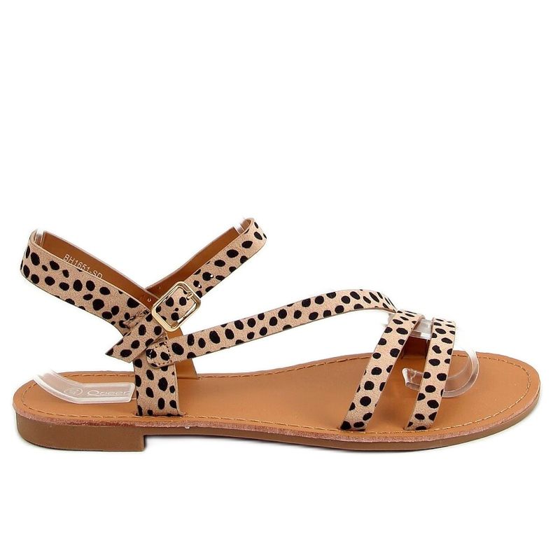 Dámské sandály s puntíky BH1651-SD Beige béžový