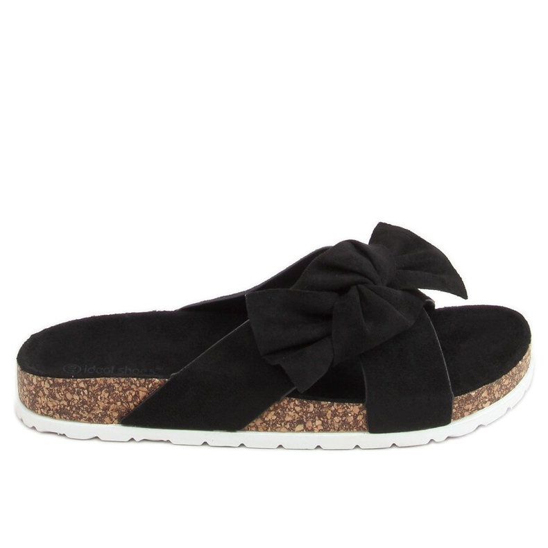 Černé korkové pantofle 7853 Black černá
