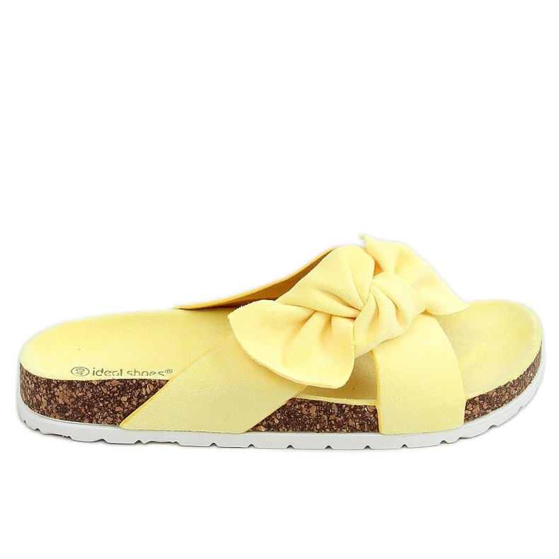 Žluté korkové pantofle 7853 Žluté žlutá