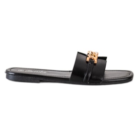 Renda Elegantní pantofle s ozdobou černý