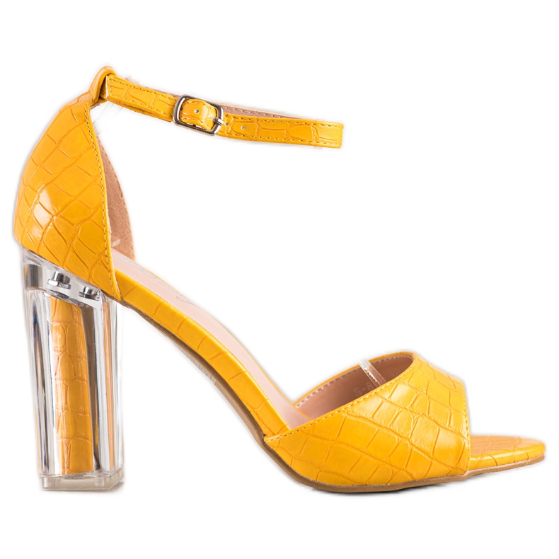 Renda Sandály s průhlednou patou žlutá