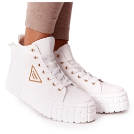 Dámské vysoké tenisky na manhattanské bílé platformě bílý