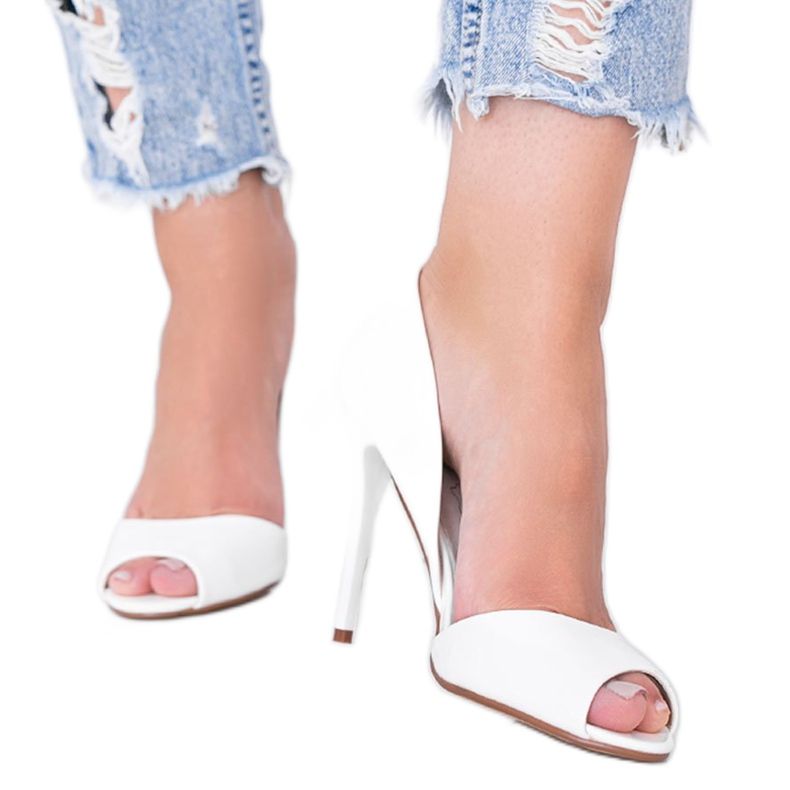 Bílé lodičky na podpatku Joliette bílý Bílé lodičky na podpatku Joliette bílý