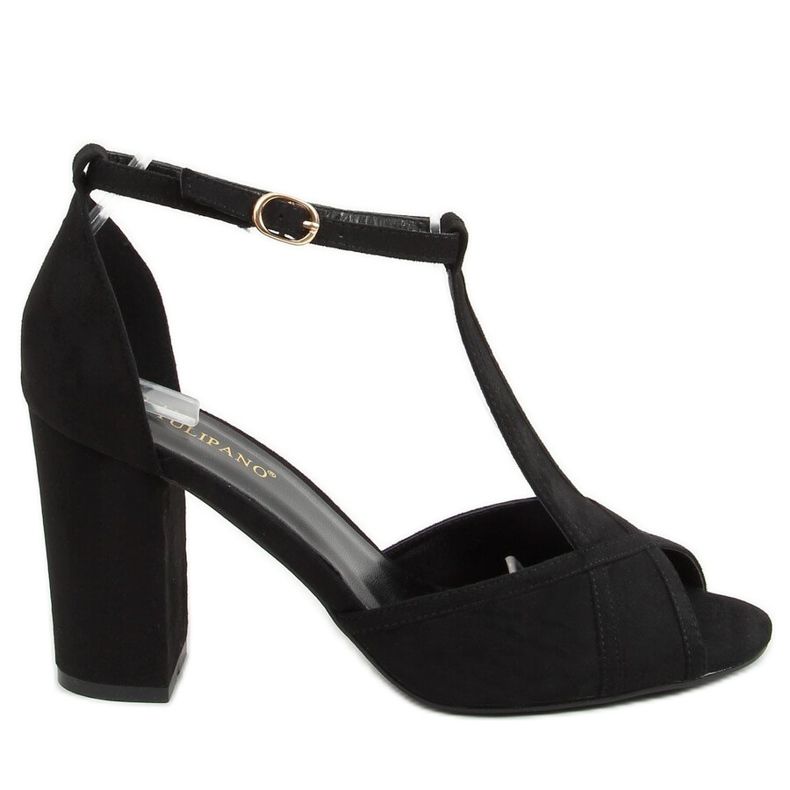 Černé sandály na vysokém podpatku P1L1798-3 Black černá