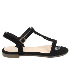 Černé semišové sandály Z5721 Black černý