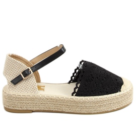Černé krajkové espadrilky 919-4 černé černý