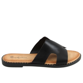 Černé dámské černé pantofle SL1525 Black černý