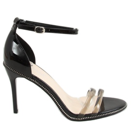 Černé sandály na vysokém podpatku P2L6735-6 Black černý