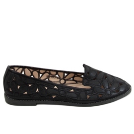 Černé prolamované balerínky PK01P Black černý
