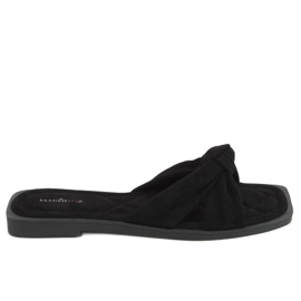 Černé dámské černé pantofle 6926 Black černý