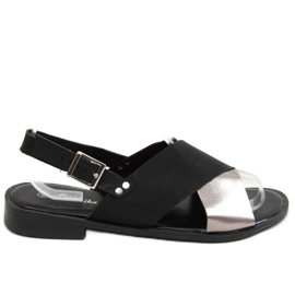 Černé dámské sandály S060117 Black černý stříbro