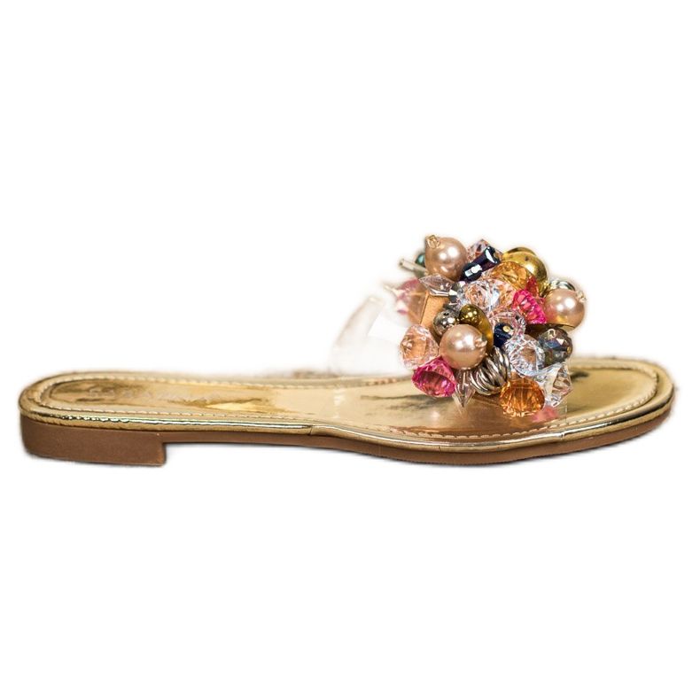 Sabatina Průhledné pantofle s ozdobami zlatý