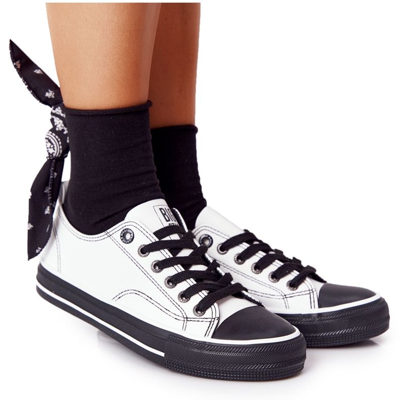 Dámské kožené tenisky Big Star HH274147 bílé a černé bílý černá