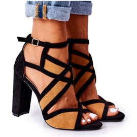 PS1 Semišové sandály na baru Camel Emolly hnědý černá