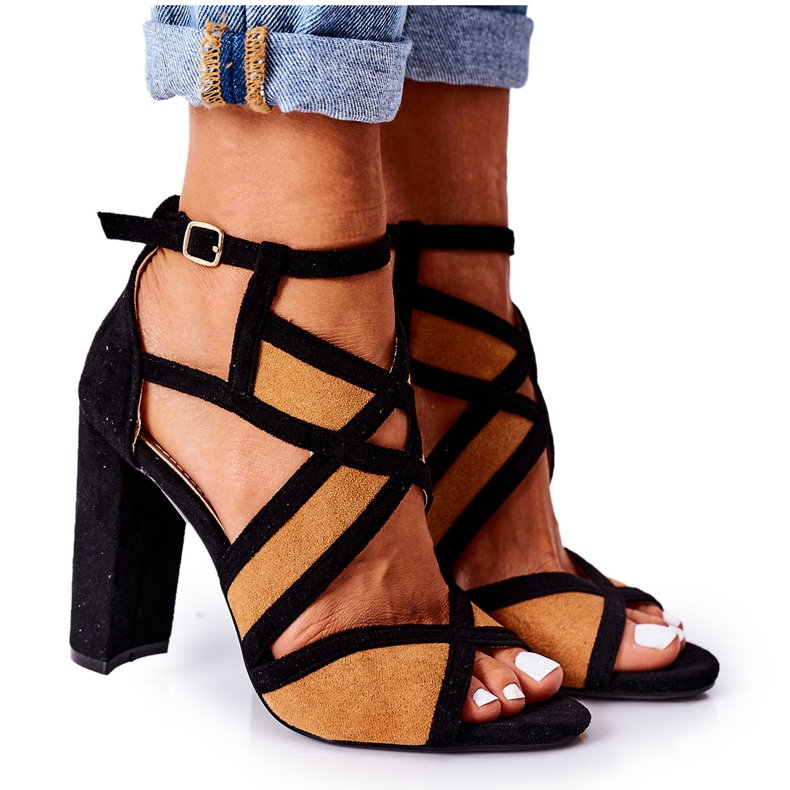 PS1 Semišové sandály na baru Camel Emolly hnědý černá