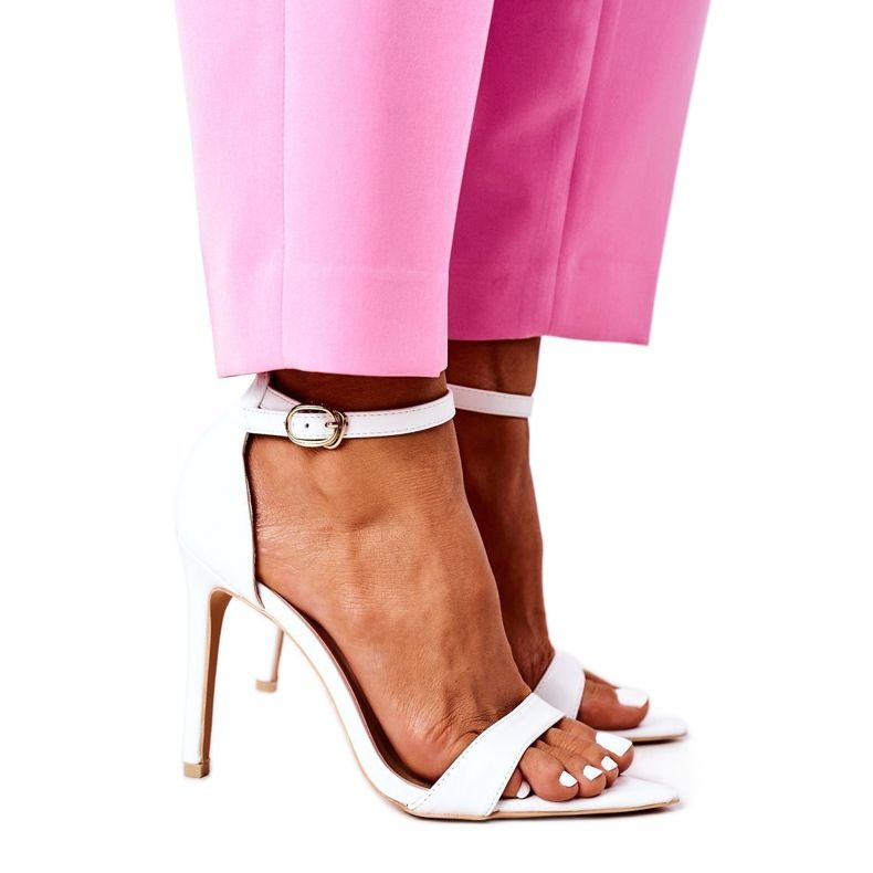 Elegantní sandály na vysokém podpatku Lu Boo White bílý