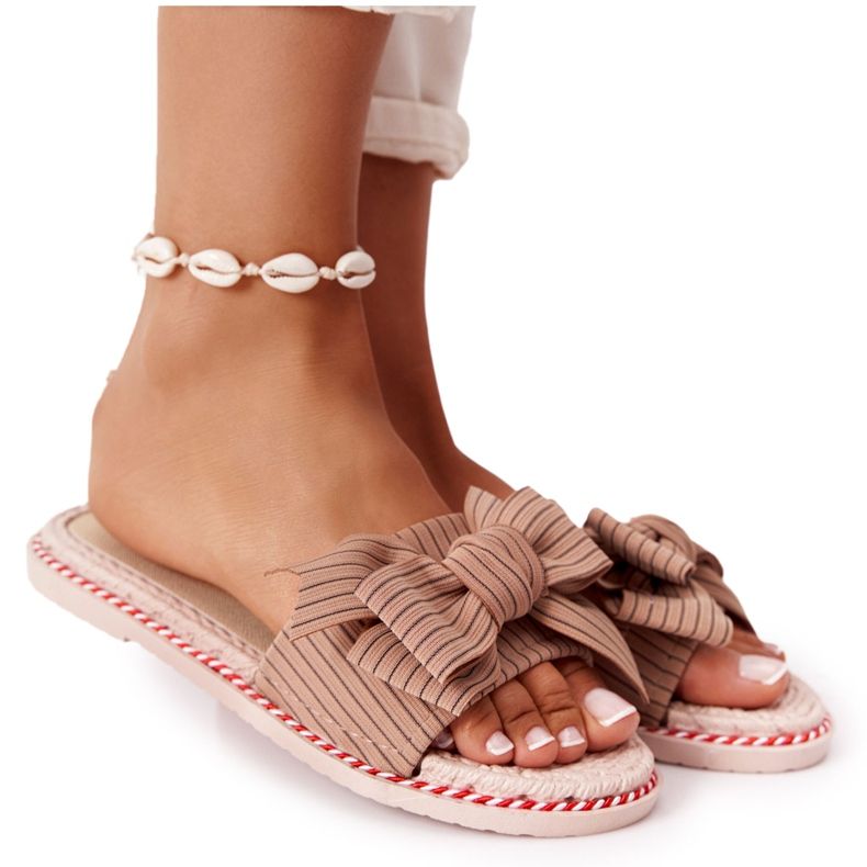 PS1 Hnědé gumové pantofle Gabriell s mašlí hnědý PS1 Hnědé gumové pantofle Gabriell s mašlí hnědý