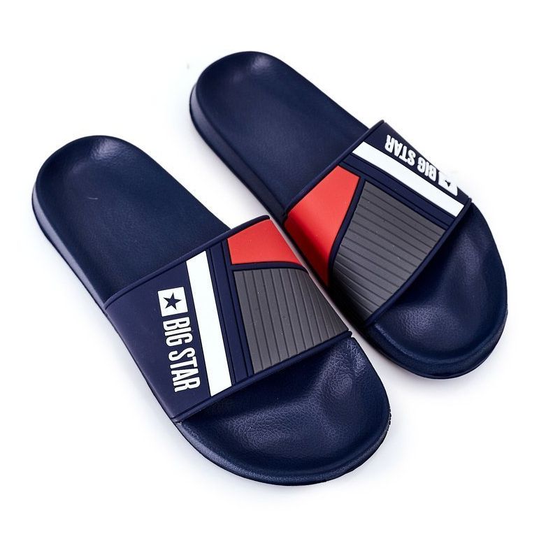 Pánské pantofle Big Star HH174837 Navy blue námořnická modrá