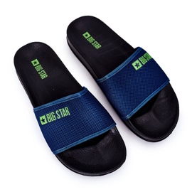 Pánské námořnické modré pantofle Big Star DD174708 námořnická modrá modrý