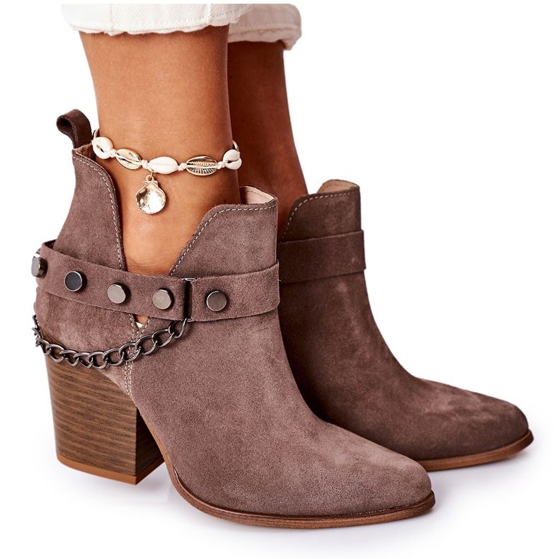 Lewski Shoes Velurové boty na tyči Boty Lewski 2880 hnědé hnědý