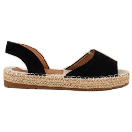 Ideal Shoes Navlékací espadrilky černá
