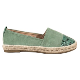 Bestelle Espadrilky s hadí tiskovou vložkou zelený