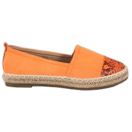 Bestelle Espadrilky s hadím potiskem pomerančový