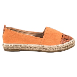 Bestelle Espadrilky s hadím potiskem pomerančový