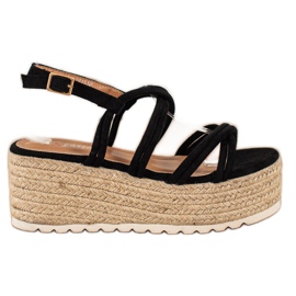 Seastar Espadrilky na klínových sandálech černý