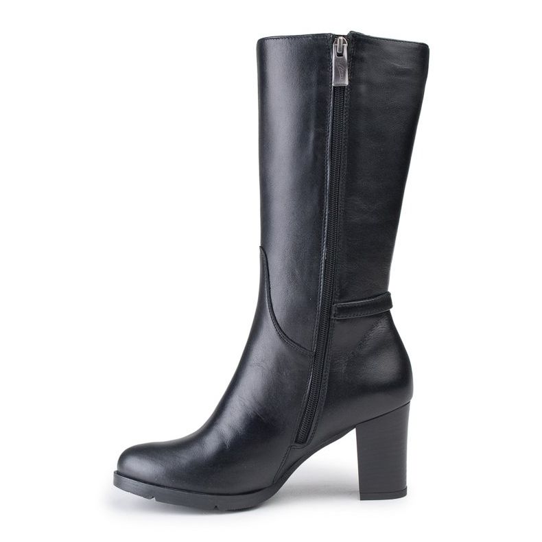 Marco Shoes Klasické boty z černé kůže nappa s dalšími přezkami a popruhy černá