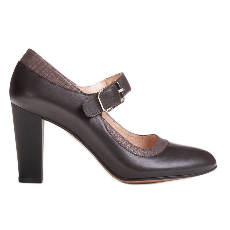 Marco Shoes Hnědé lodičky 0932P se sponou hnědý