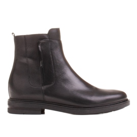 Marco Shoes Lehké boty s plochým spodkem z černé kůže černý