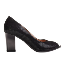 Marco Shoes Černé lodičky 316P s praktickým střihem na přední straně černý