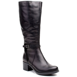 Marco Shoes Pohodlné dámské kozačky 0928K do mrazivých dnů černý