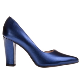 Marco Shoes Tmavě modré boty s otevřenou stranou námořnická modř