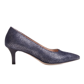 Marco Shoes Pohodlné a klasické námořnické modré vysoké podpatky 1039P námořnická modř
