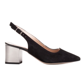Marco Shoes Černé sandály 1191P s páskem a přezkou černý