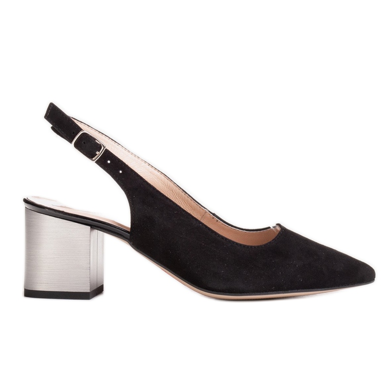 Marco Shoes Černé sandály 1191P s páskem a přezkou černá