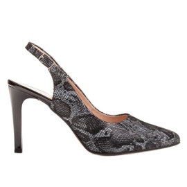 Marco Shoes Černé sandály 0245P s hadím motivem černý