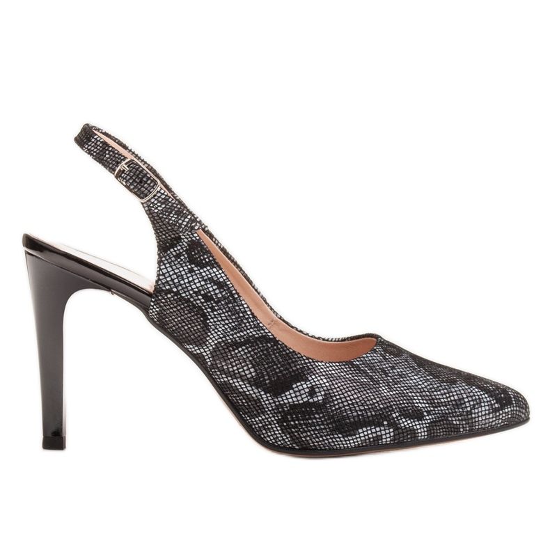 Marco Shoes Černé sandály 0245P s hadím motivem černá