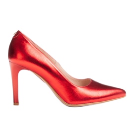 Marco Shoes Červené cvočky 0500P v lesklé barvě červený