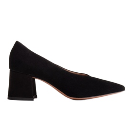 Marco Shoes Elegantní černé dámské semišové lodičky černý