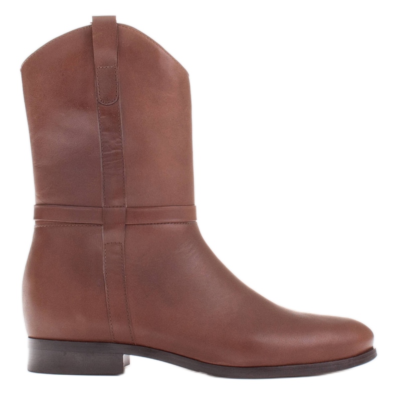 Marco Shoes Boty Marco na nízkém podpatku z jemné přírodní kůže hnědý