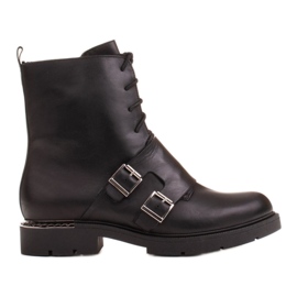Marco Shoes Dámské šněrovací boty 1364B s dvojitou sponou černý