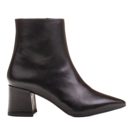 Marco Shoes Černé kozačky 1367B vyrobené z pravé kůže černý