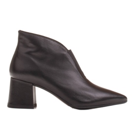Marco Shoes Tenké kožené kotníkové boty 1460B s gumovým svrškem černý
